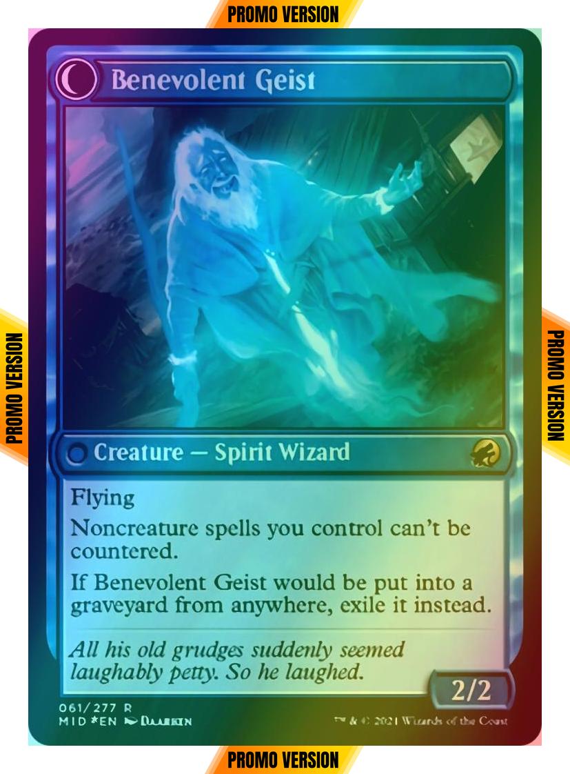Malevolent Hermit // Benevolent Geist [Prerelease] [61s] [Innistrad: Midnight Hunt Promos] [Foil]