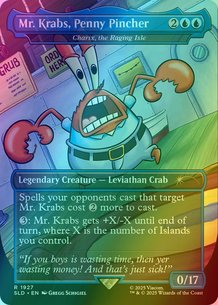 Mr. Krabs, Penny Pincher - Charix, the Raging Isle [1927] [Borderless] [SpongeBob: Legends] [Secret Lair Drop] [Foil]