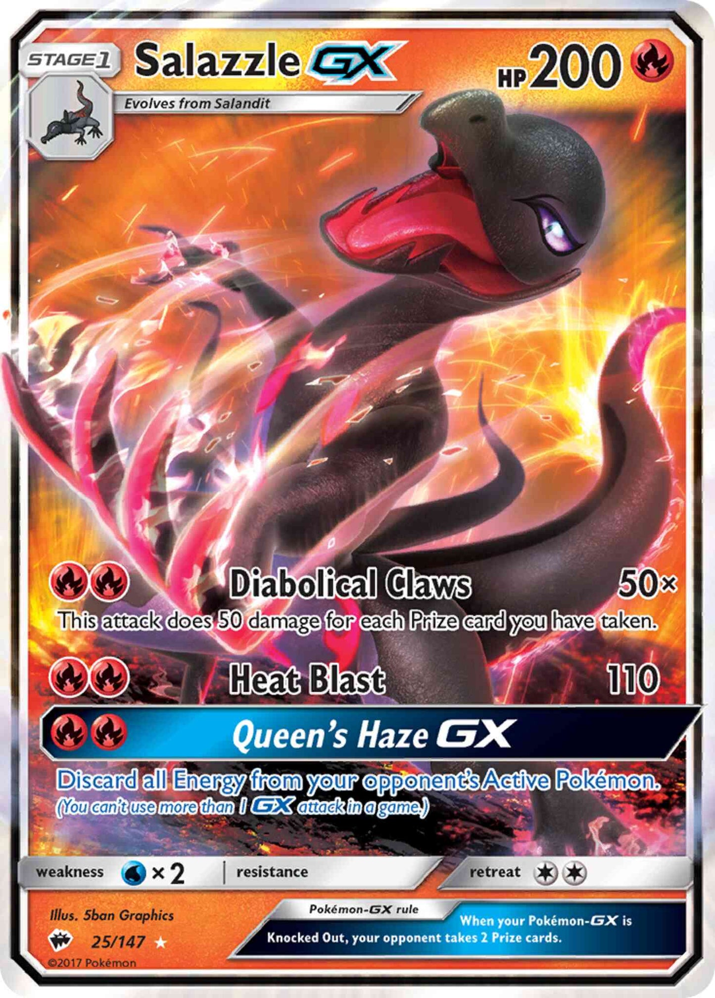 Salazzle-GX - 25/147 - Rare Holo GX [sm3-25] [Ultra]