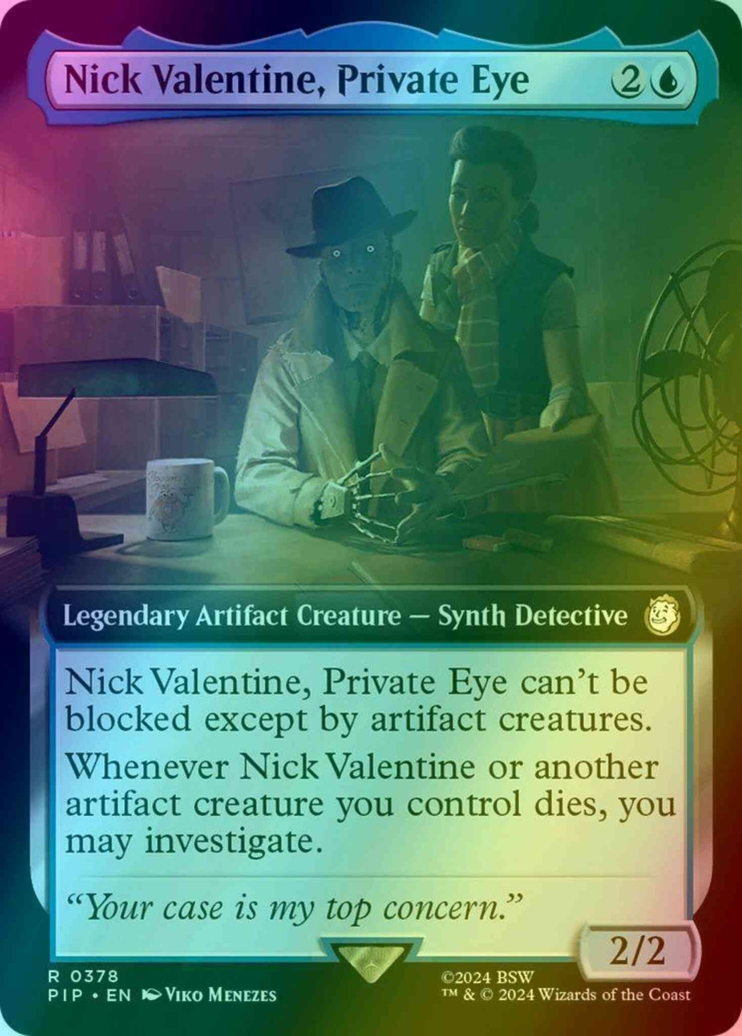 Nick Valentine, Private Eye [378] [Extended Art] [Fallout] [Foil]
