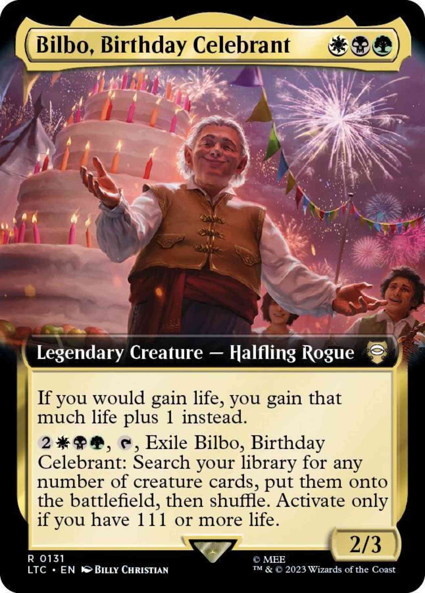 Bilbo, Birthday Celebrant [131] [Extended Art] [The Lord of the Rings: Tales of Middle-earth: Commander] [Non-Foil]