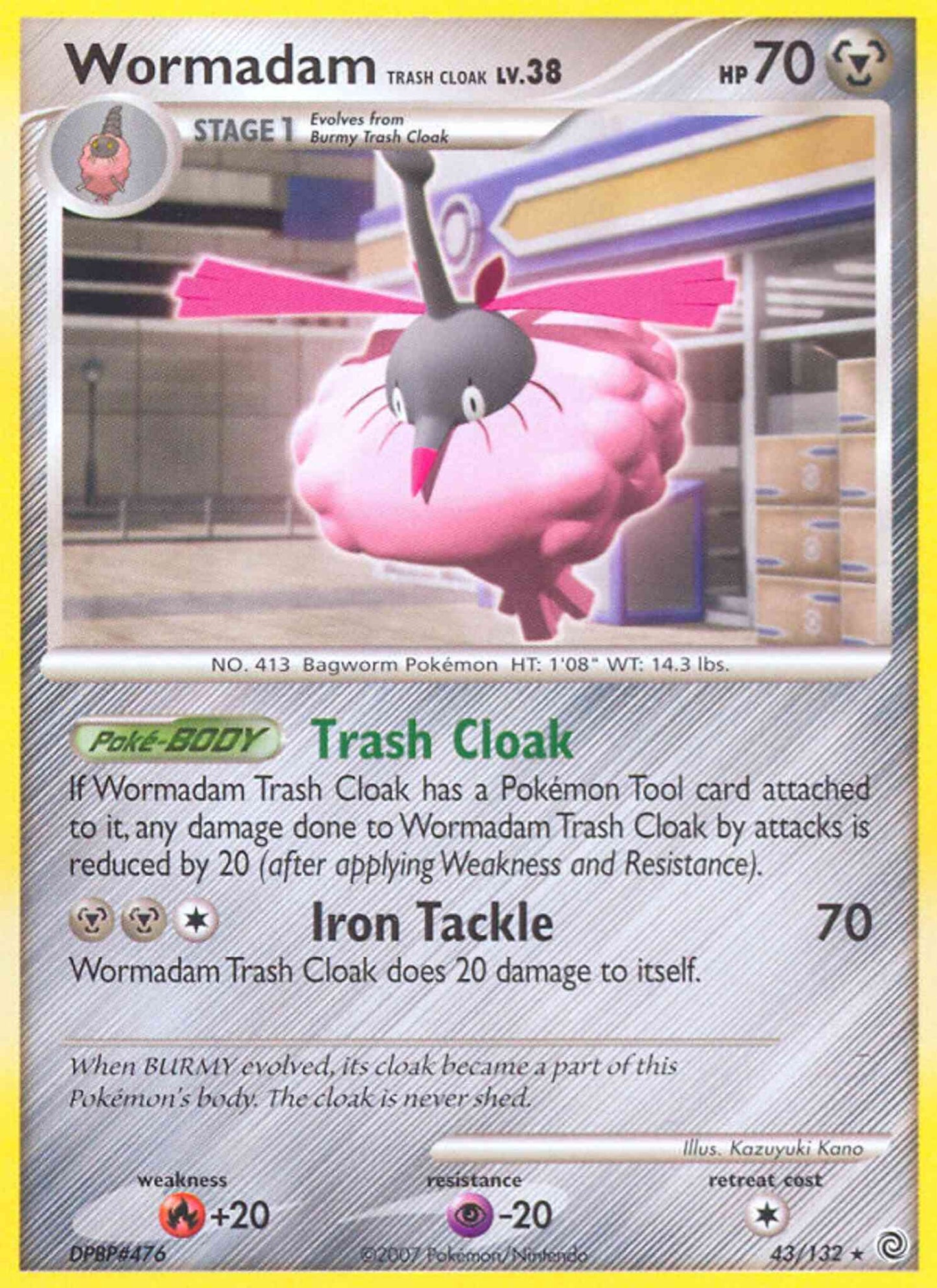 Wormadam Trash Cloak - 43/132 - Rare [dp3-43] [Reverse Holo]