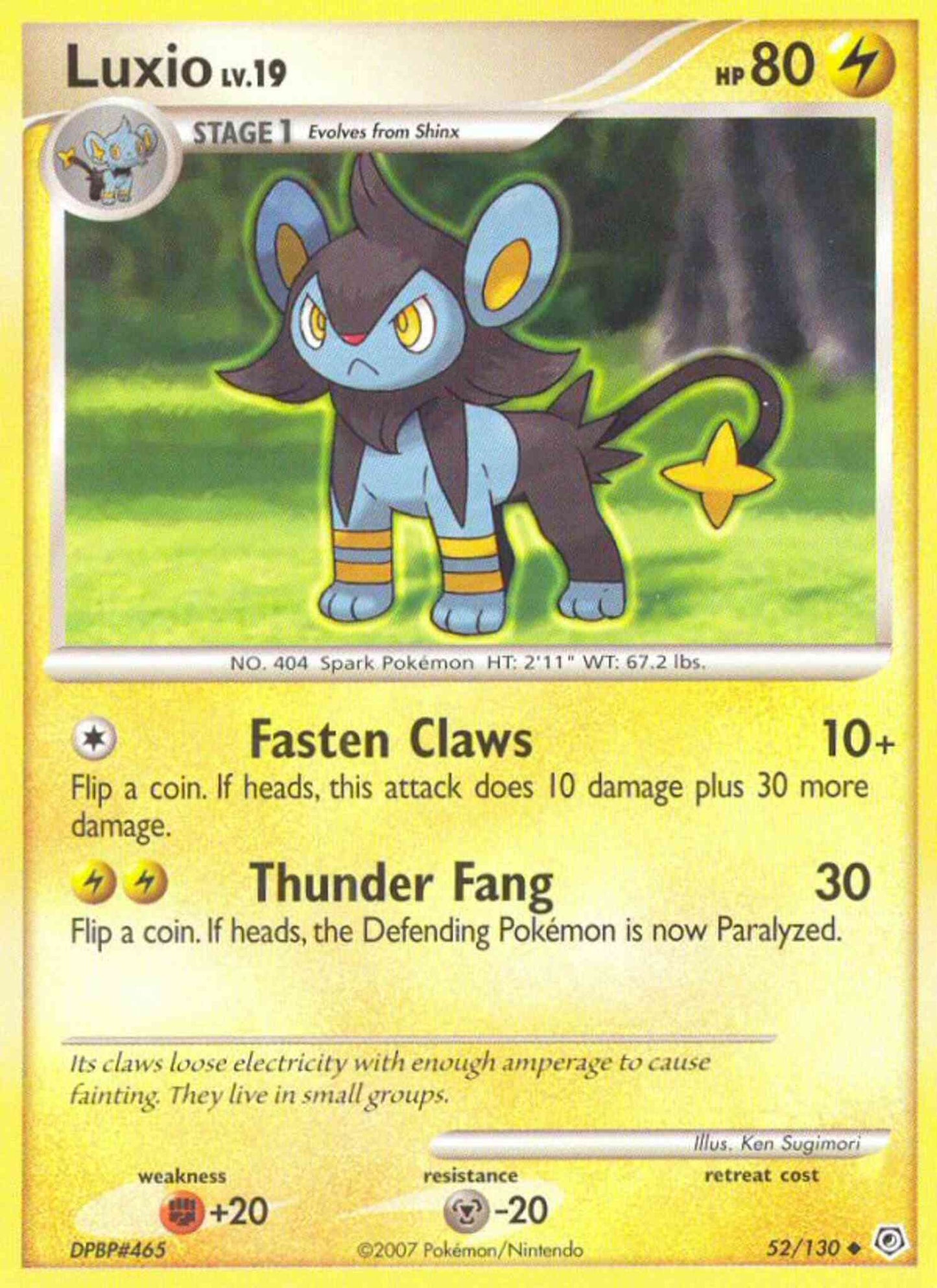 Luxio - 52/130 - Uncommon [dp1-52] [Reverse Holo]