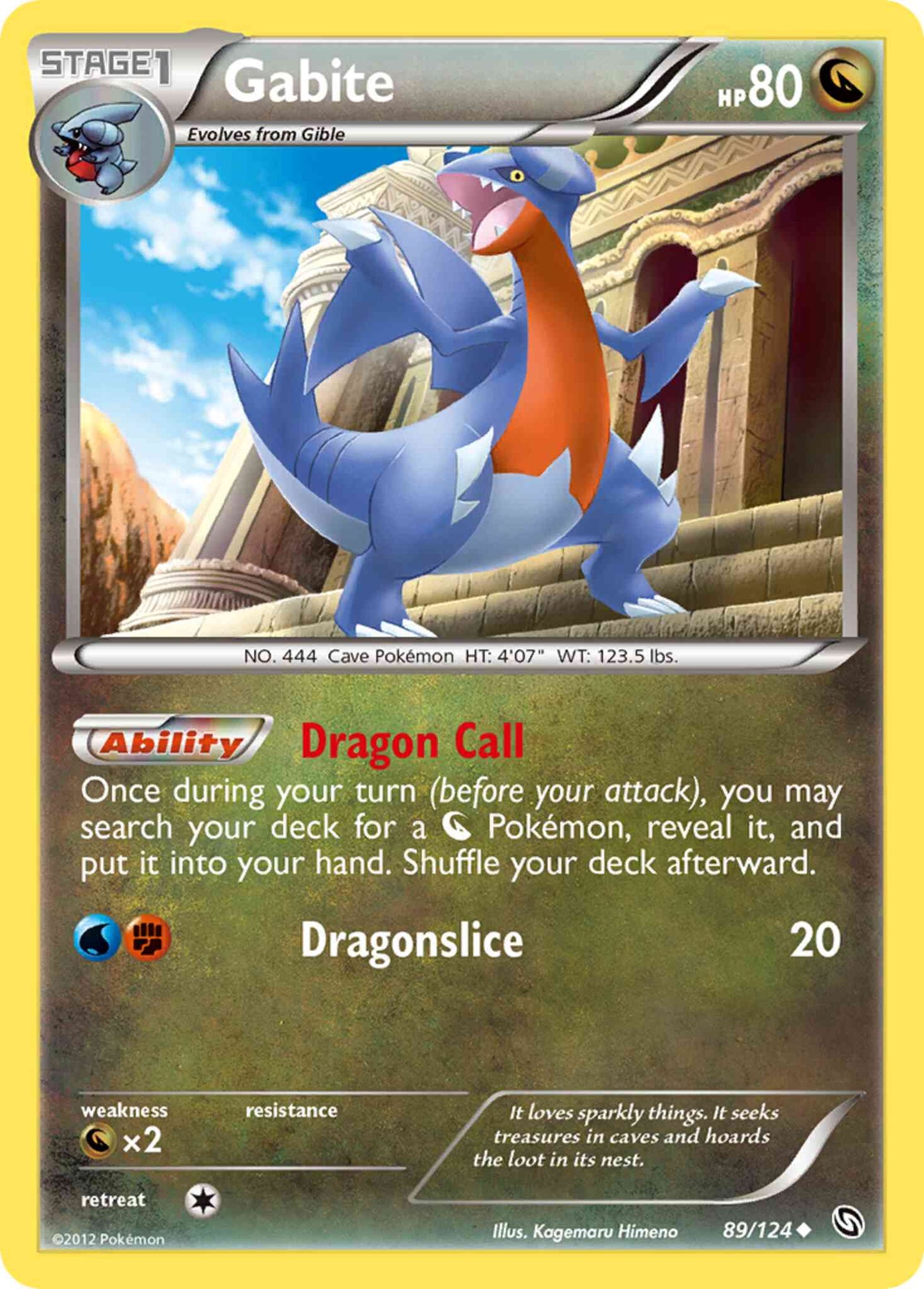 Gabite - 89/124 - Uncommon [bw6-89] [Reverse Holo]