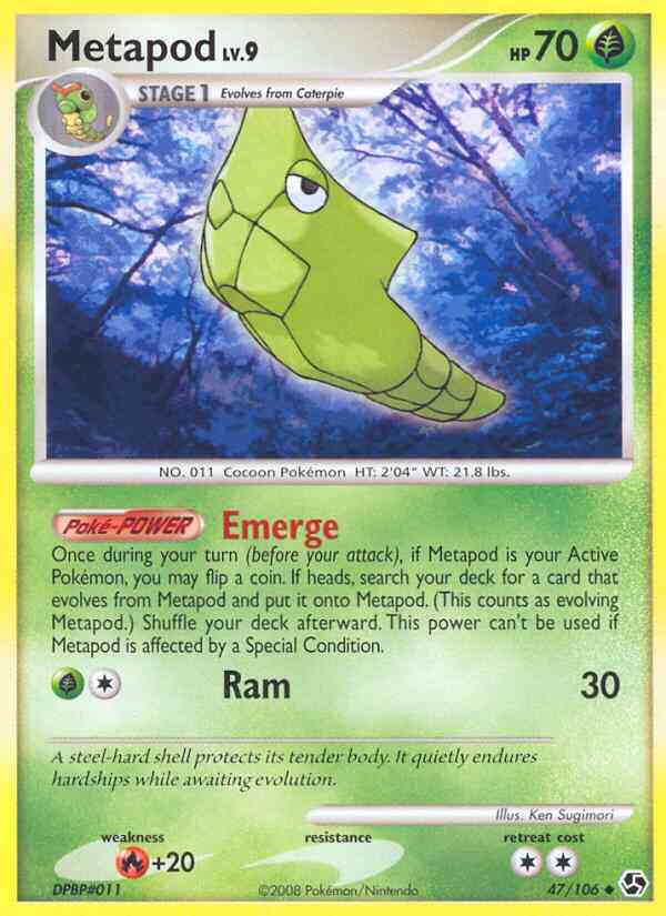 Metapod - 47/106 - Uncommon [dp4-47] [Reverse Holo]