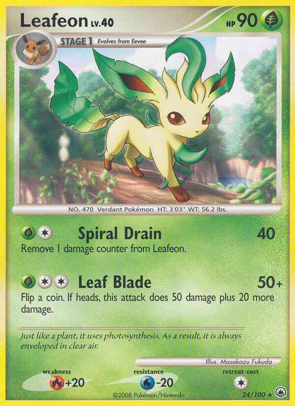Leafeon - 24/100 - Rare [dp5-24] [Reverse Holo]