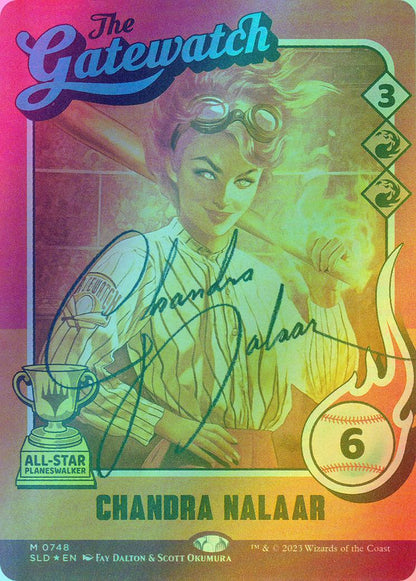 Chandra Nalaar // Chandra Nalaar [0748] [Borderless] [Signed] [Magic: The Baseballing] [Secret Lair Drop] [Foil]