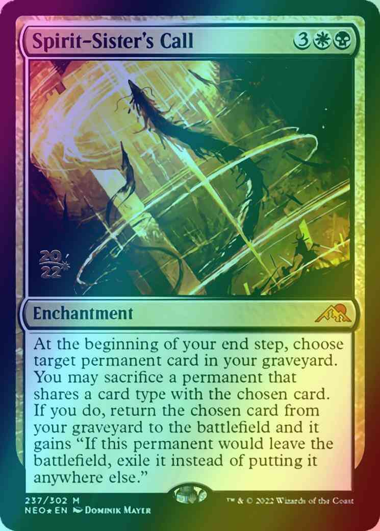 Spirit-Sister's Call [Prerelease] [237s] [Kamigawa: Neon Dynasty: Promos] [Foil]