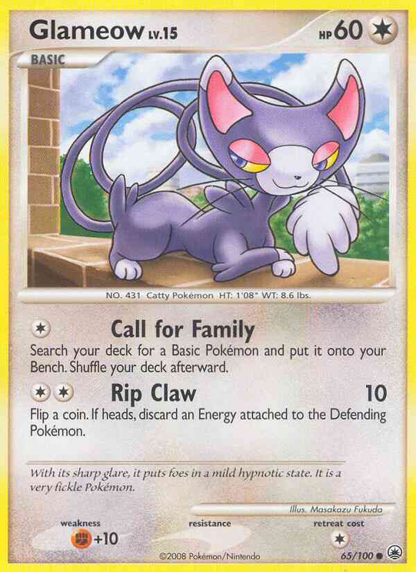 Glameow - 65/100 - Common [dp5-65] [Reverse Holo]