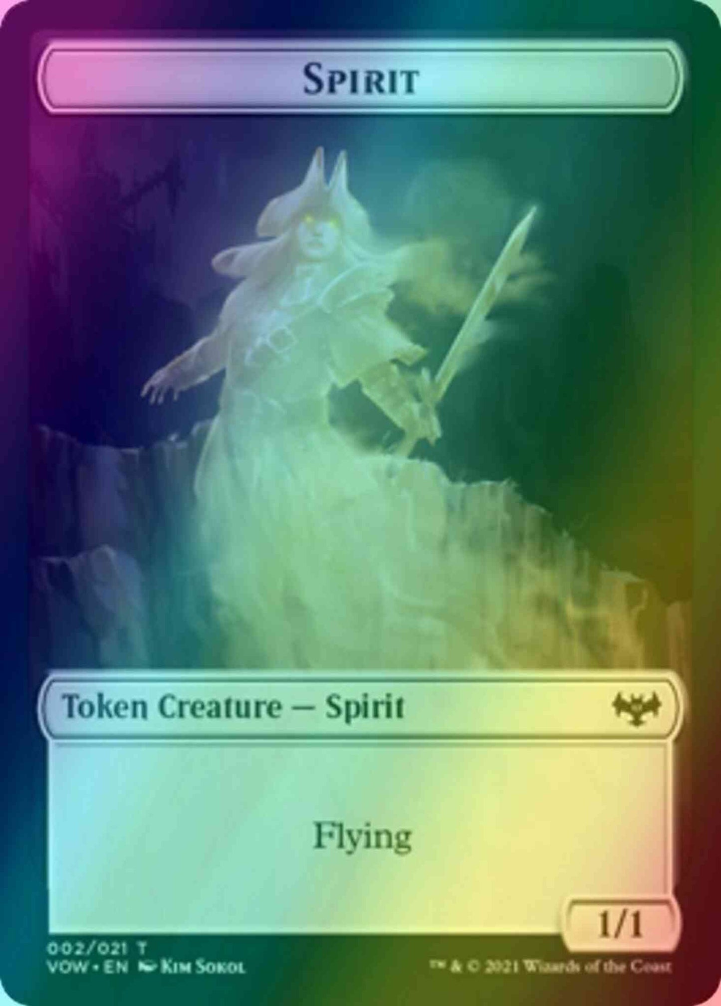 Spirit Token (02) // Wolf Token (11) [Innistrad: Crimson Vow: Tokens] [Foil]