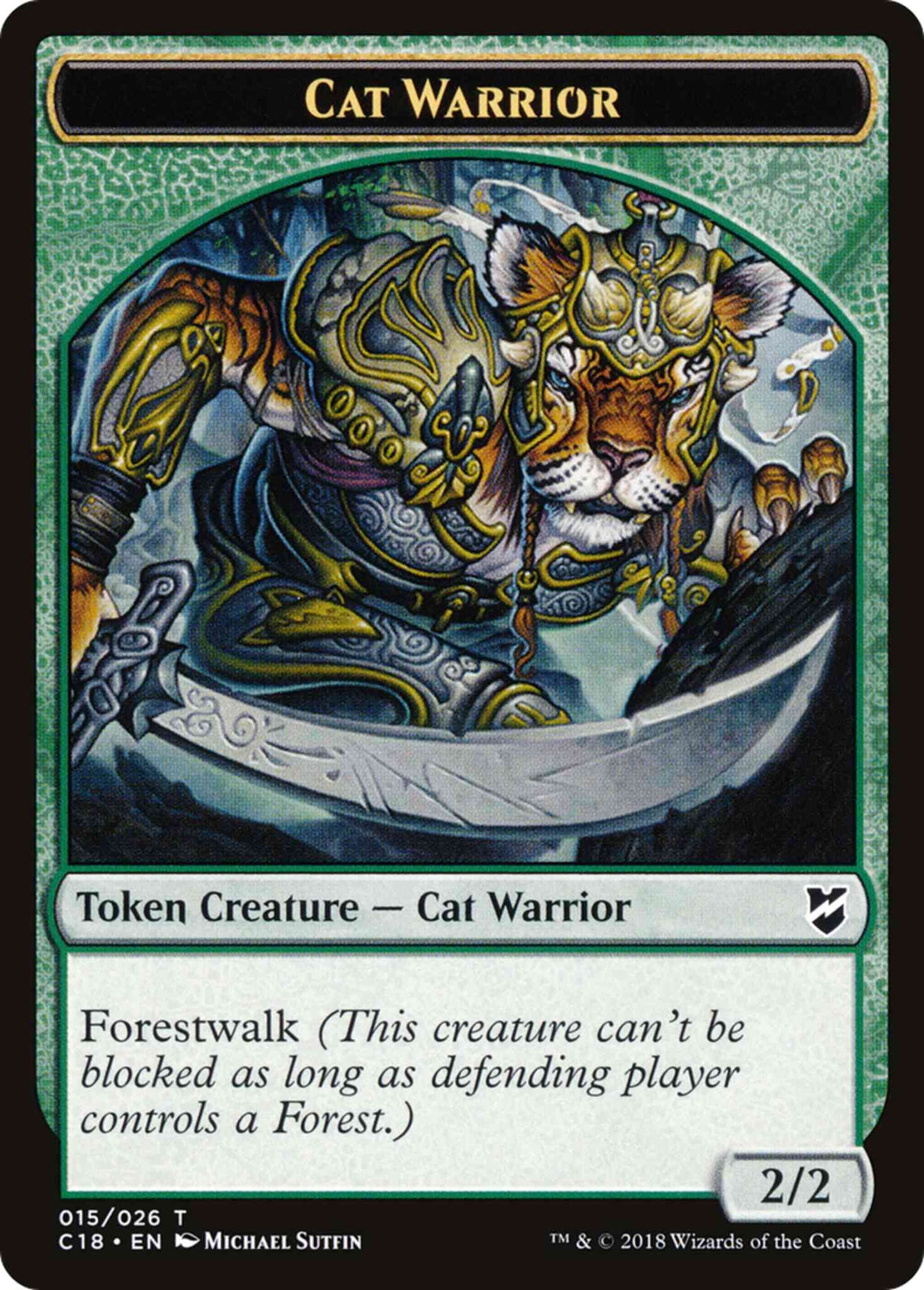 Cat Warrior Token (15) // Plant Token (17) [Commander 2018 Tokens] [Non-Foil]