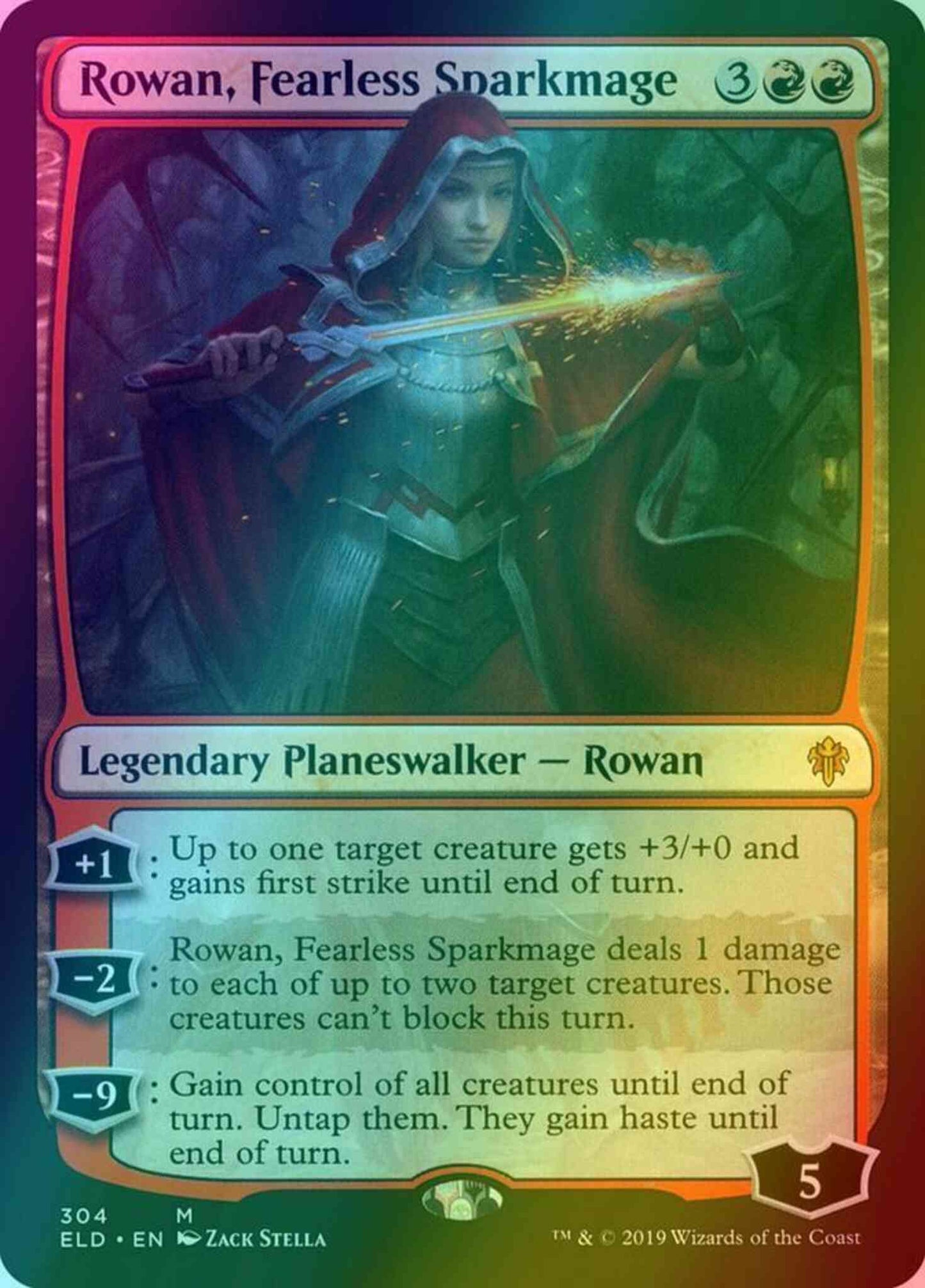 Rowan, Fearless Sparkmage [304] [Throne of Eldraine] [Foil]