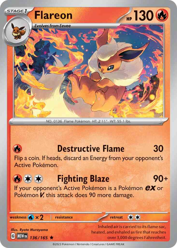 Flareon - 136/165 - Rare [sv035-136] [Holo]