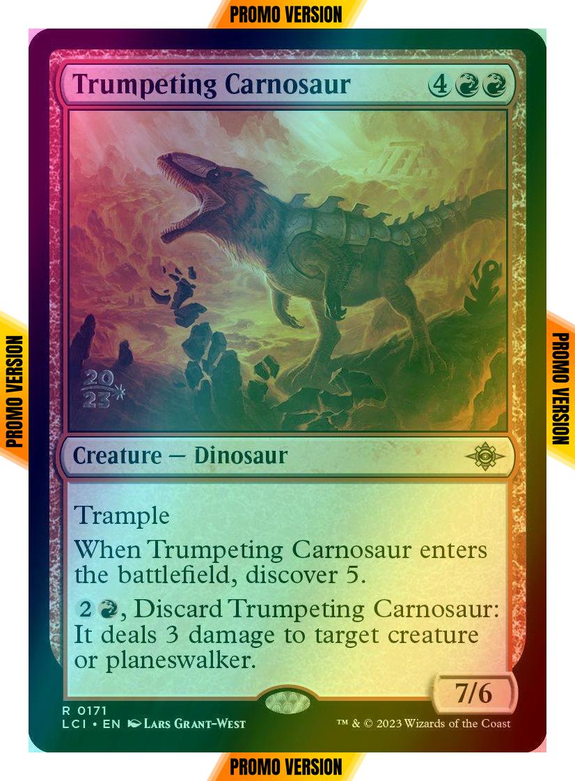 Trumpeting Carnosaur [171s] [Prerelease] [The Lost Caverns of Ixalan: Promos] [Foil]