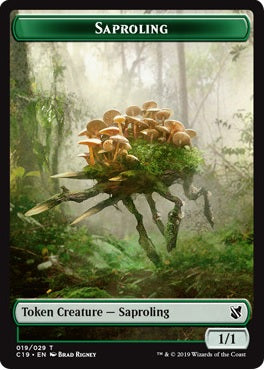 Manifest Token (28) // Saproling Token (19) [Commander 2019 Tokens] [Non-Foil]