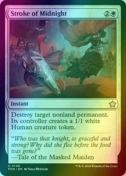 stroke of midnight mtg card [148] [Foundations] [Foil] – Face to Face Games Wilds of Eldraine (WOE) Accent Color:Gaea's Green MtG Sleeves Galvanic Giant | Wilds