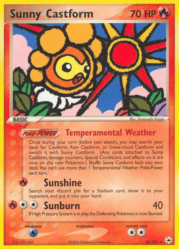 Sunny Castform - 26/101 - Rare [ex5-26] [Reverse Holo]