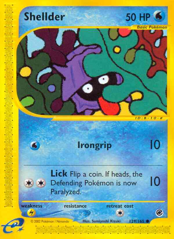 Shellder - 129/165 - Common [ecard1-129] [Reverse Holo]