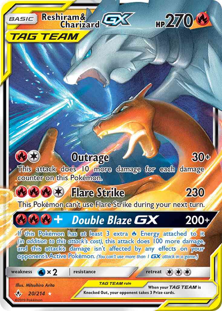 Reshiram & Charizard-GX - 20/214 - Rare Holo GX [sm10-20] [Ultra]
