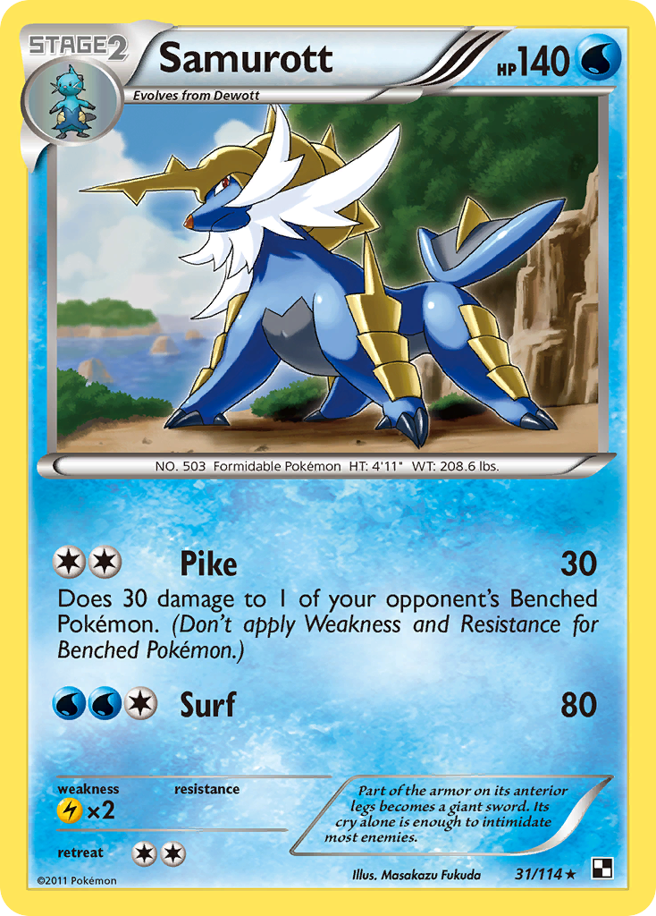 Samurott - Theme Deck - 31/114 - Rare [bw1-31] [Non-Holo]