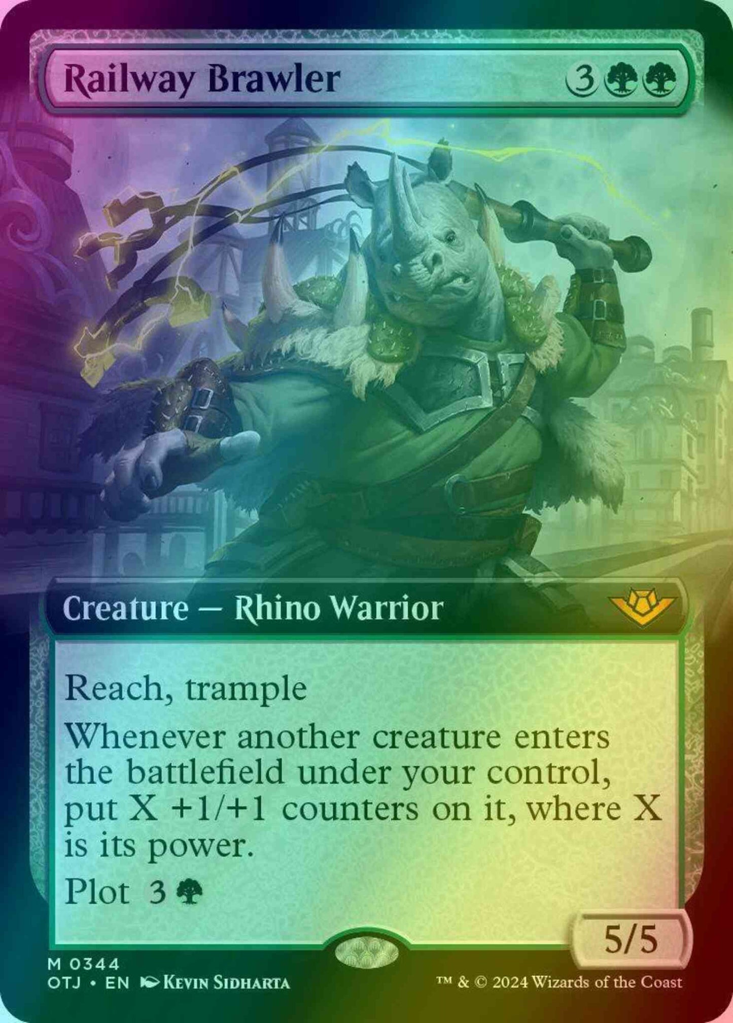 Railway Brawler [344] [Extended Art] [Outlaws of Thunder Junction] [Foil]