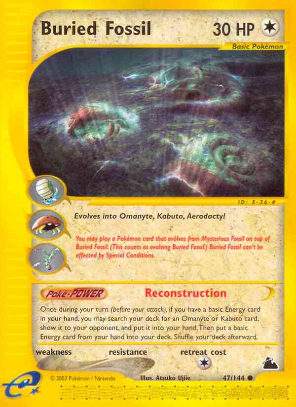 Buried Fossil - 47/144 - Common [ecard3-47] [Non-Holo]