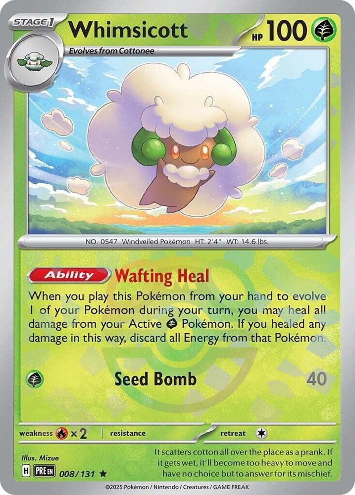 Whimsicott - Master Ball Pattern - 008/131 - Rare [sv085-008] [Reverse Holo]