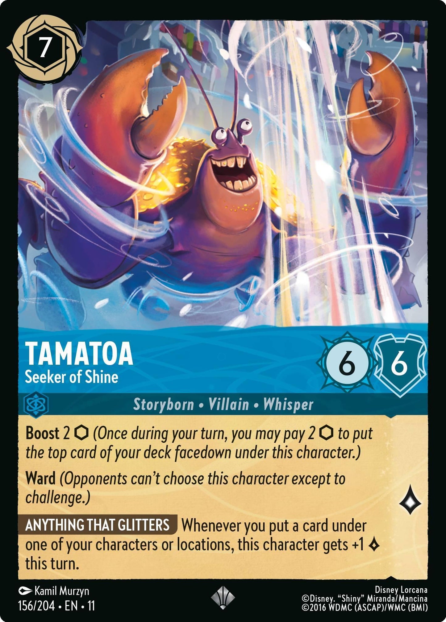 Tamatoa - Seeker of Shine - 156/204 [Winterspell] [Non-Foil]
