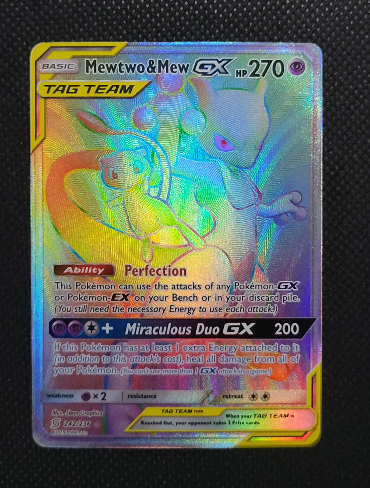 Mewtwo & Mew-GX — Damaged|Rare Secret — ID 17483