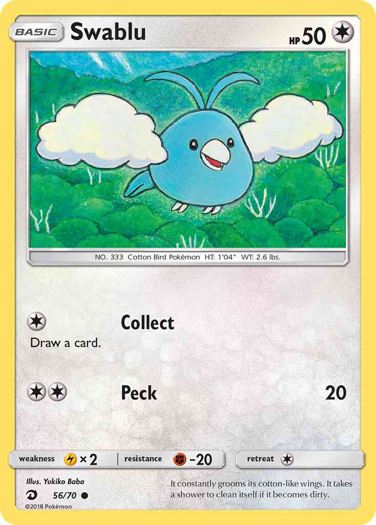 Swablu - 56/70 - Common [sm75-56] [Reverse Holo]