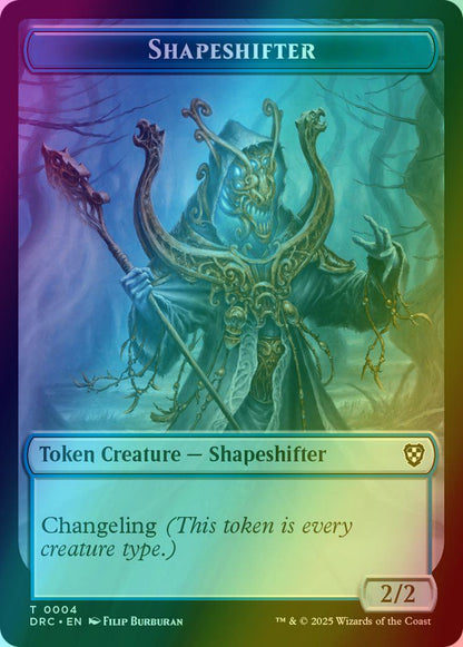 Shapeshifter Token (04) // Zombie Token (03) [Aetherdrift: Commander: Tokens] [Foil]