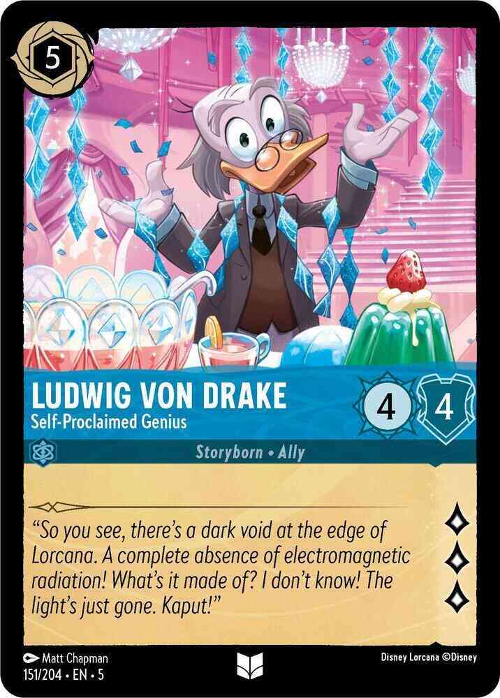 Ludwig Von Drake - Self-Proclaimed Genius - 151/204 [Shimmering Skies] [Non-Foil]
