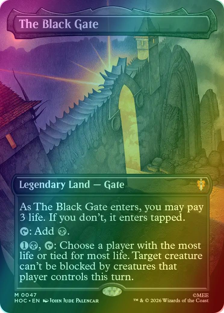 The Black Gate [47] [Borderless] [Classic Artist] [Box Topper] [The Hobbit: Commander] [Foil]