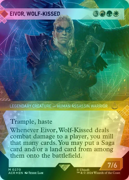 eivor wolf kissed mtg commander deck Eivor, Wolf-Kissed [270] [Memory Corridor Showcase] [Assassin's Creed] [Textured Foil] – Face to Face Games Condition:Near-Mint, Sealed meta-non-single You may put a Merfolk Mistbinder - Rivals