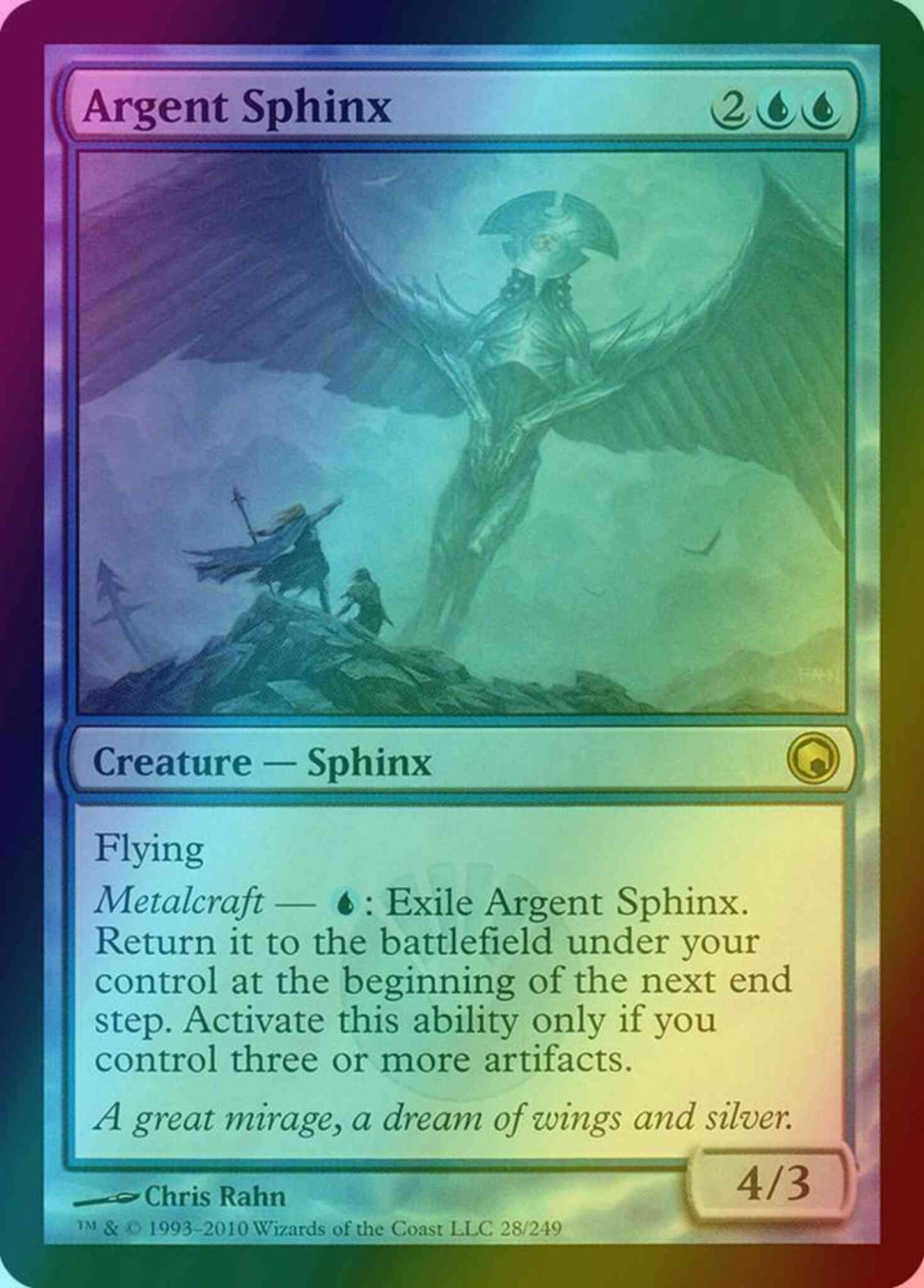 Argent Sphinx [28] [Scars Of Mirrodin] [Foil]