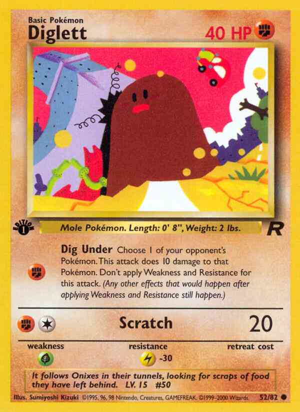 Diglett - 52/82 - Common - 1st Edition [base5-52] [Non-Holo]