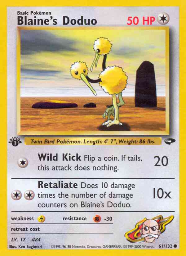 Blaine's Doduo - 61/132 - Common - 1st Edition [gym2-61] [Non-Holo]