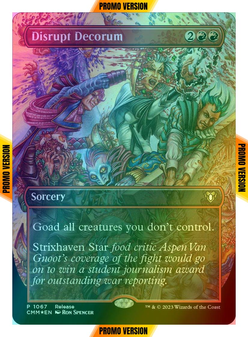 Disrupt Decorum [1067] [Borderless] [Release Promo] [Commander Masters] [Foil]