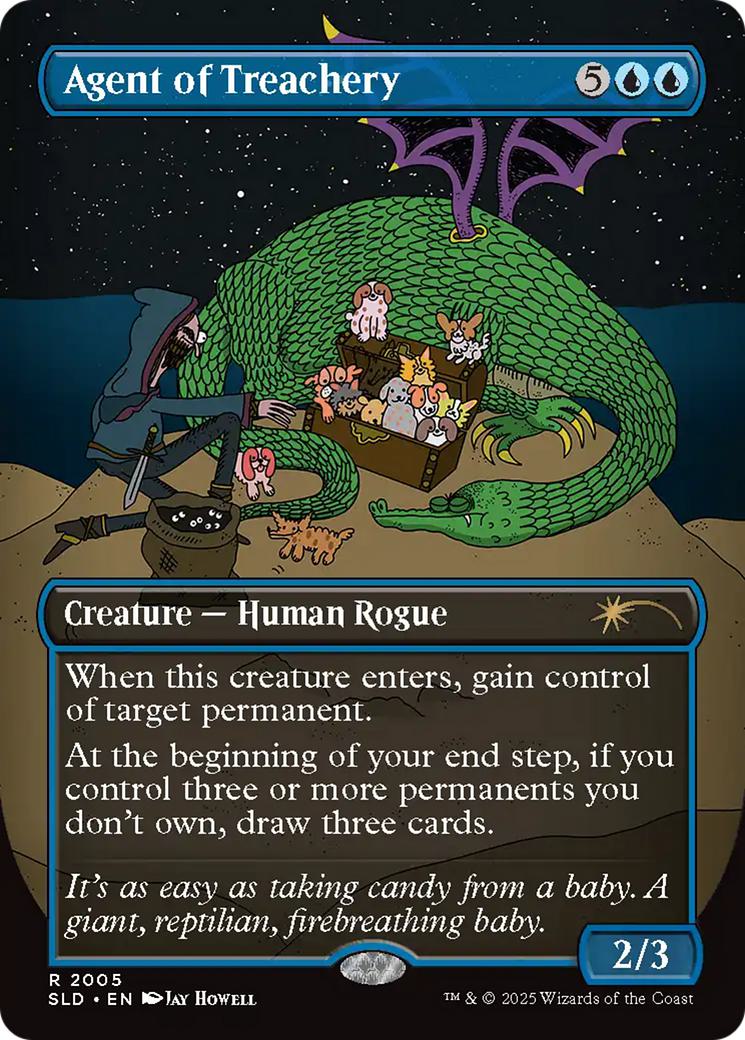Agent of Treachery [2005] [Borderless] [Jay Howell] [Secret Lair Drop] [Non-Foil]