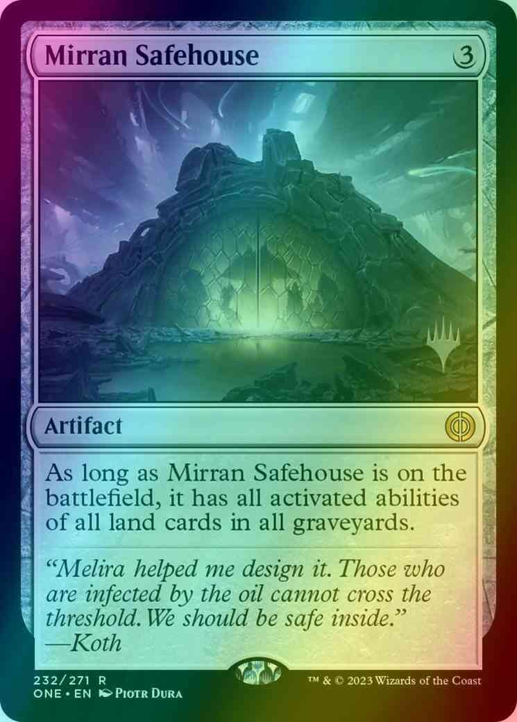 Mirran Safehouse [232p] [Promo Pack] [Phyrexia: All Will Be One: Promos] [Foil]