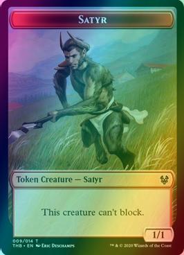 Gold Token (13) // Satyr Token (09) [Theros Beyond Death Tokens] [Foil]