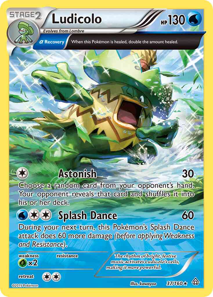 Ludicolo - 37/160 - Rare [xy5-37] [Reverse Holo]