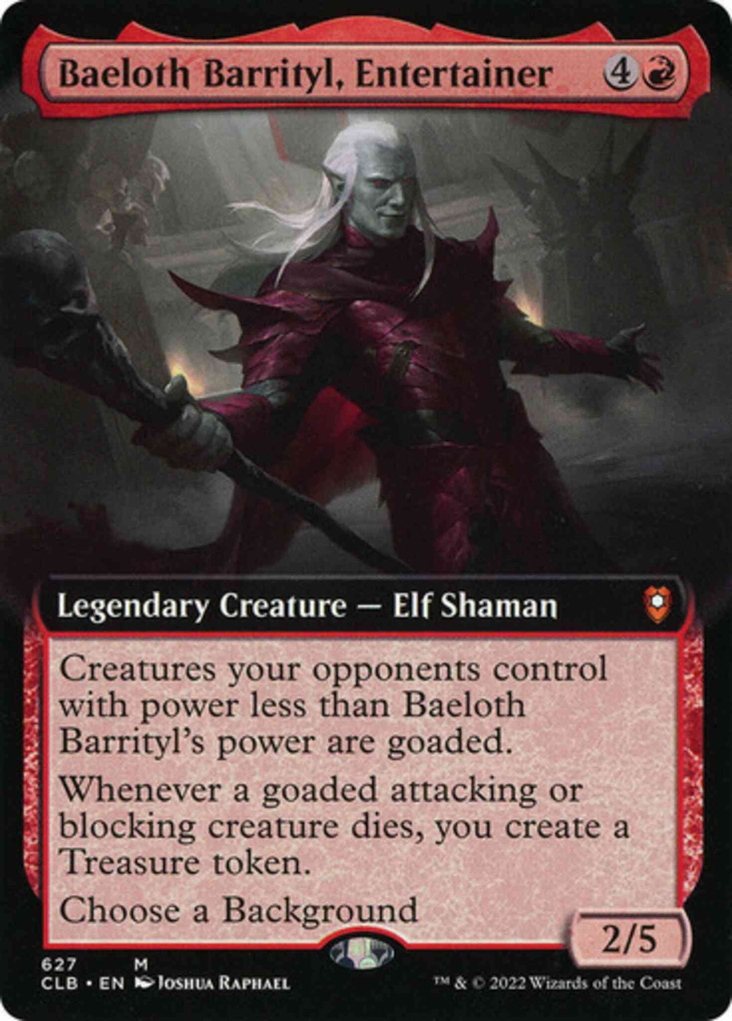 Baeloth Barrityl, Entertainer [627] [Extended Art] [Commander Legends: Battle for Baldur's Gate] [Non-Foil]
