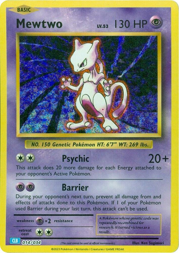 Mewtwo - 014/034 - Promo - CLB [tcgc-CLB014] [Holo]