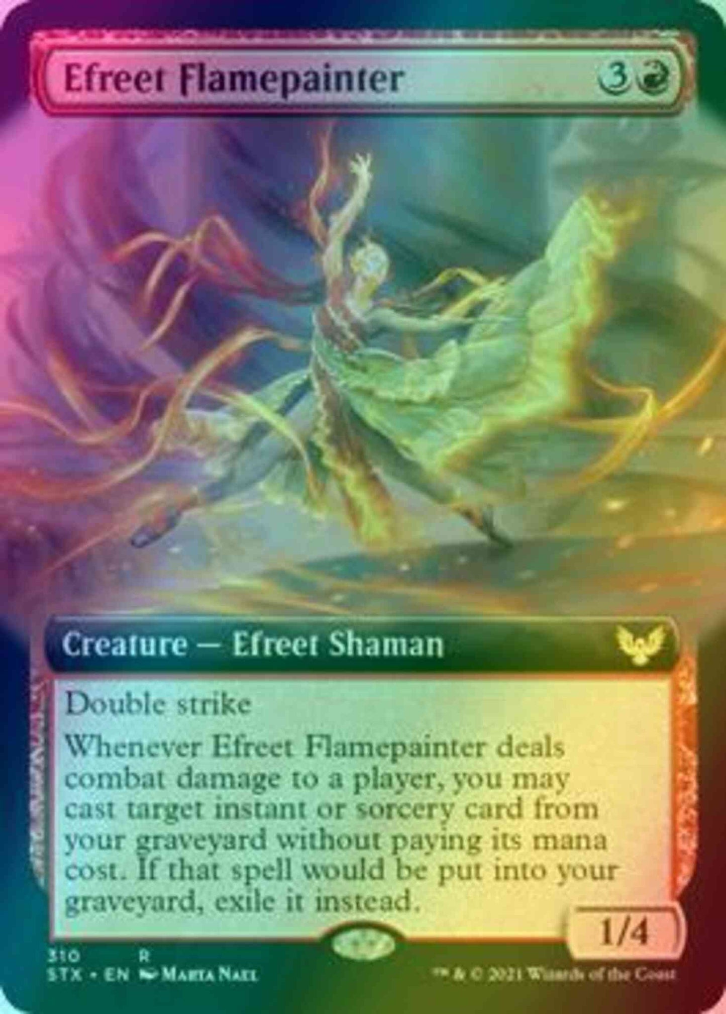 Efreet Flamepainter [310] [Extended Art] [Strixhaven: School of Mages] [Foil]