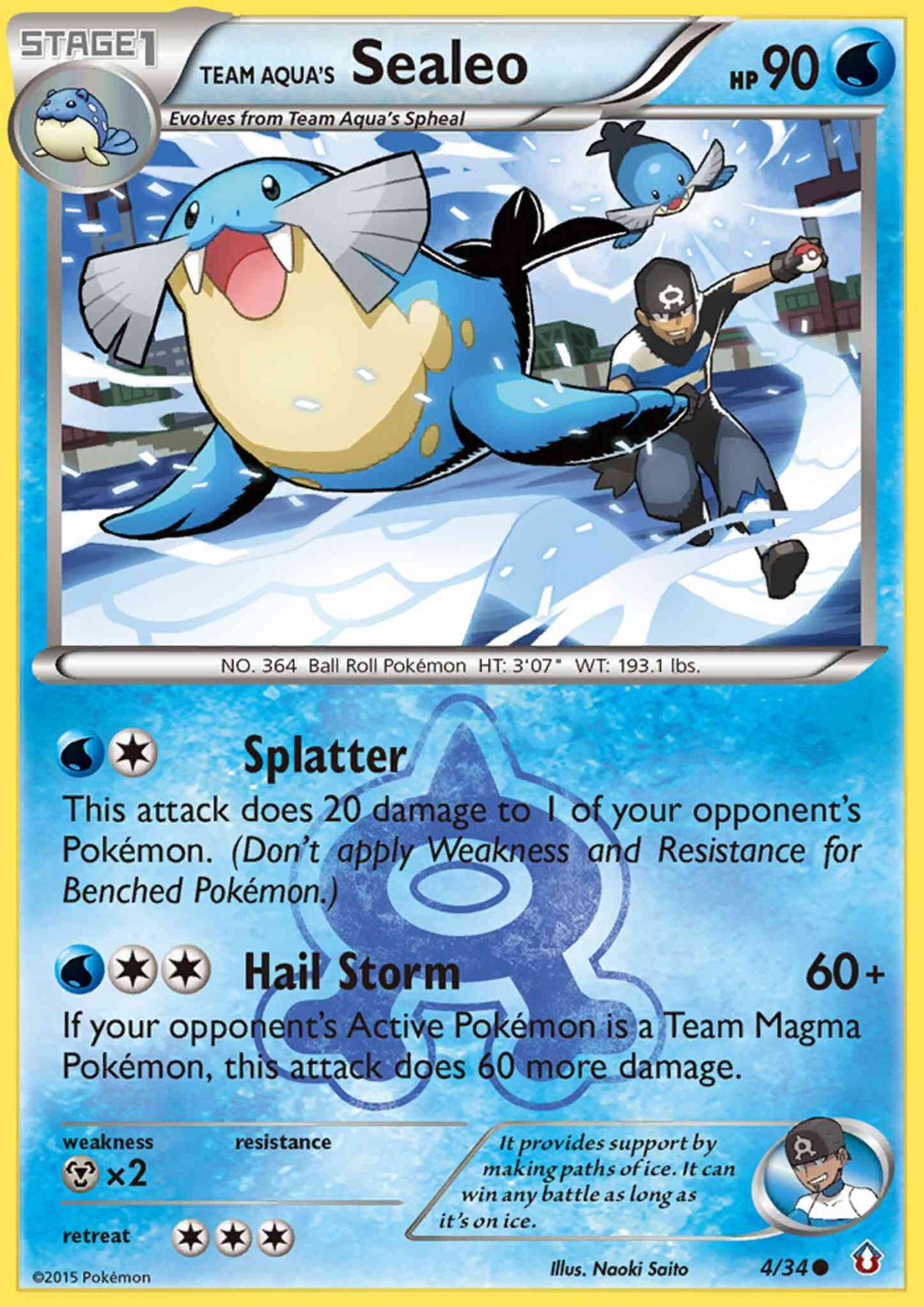 Team Aqua's Sealeo - 4/34 - Common [dc1-4] [Reverse Holo]