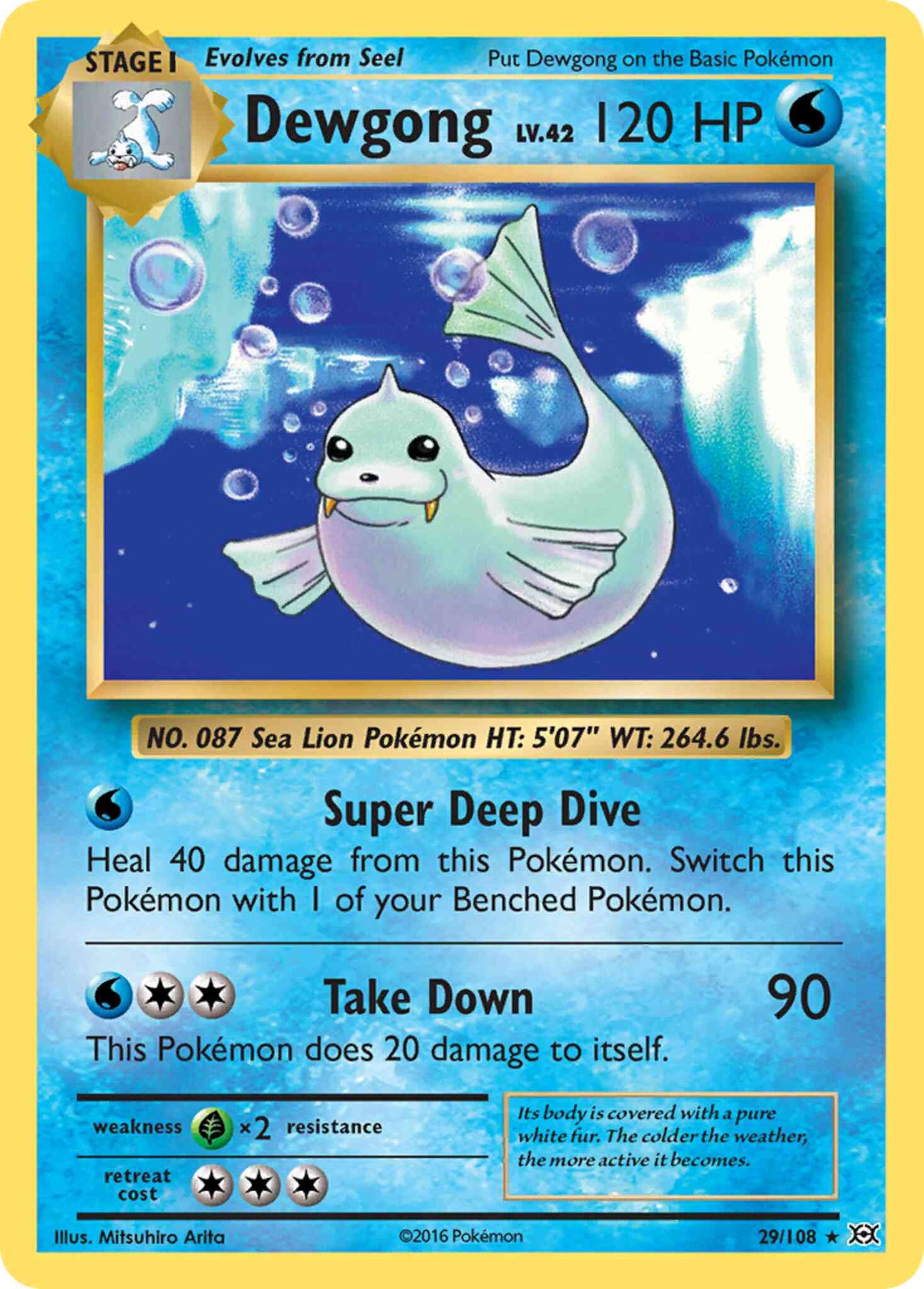 Dewgong - 29/108 - Rare [xy12-29] [Non-Holo]