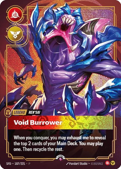 Void Burrower (Rek'sai) (Metal) - 187/221 [Riftbound Organized Play Promotional Cards] [Foil]