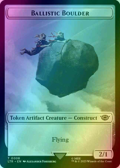 Ballistic Boulder Token (08) // Food Token (10) [The Lord of the Rings: Tales of Middle-earth: Tokens] [Foil]