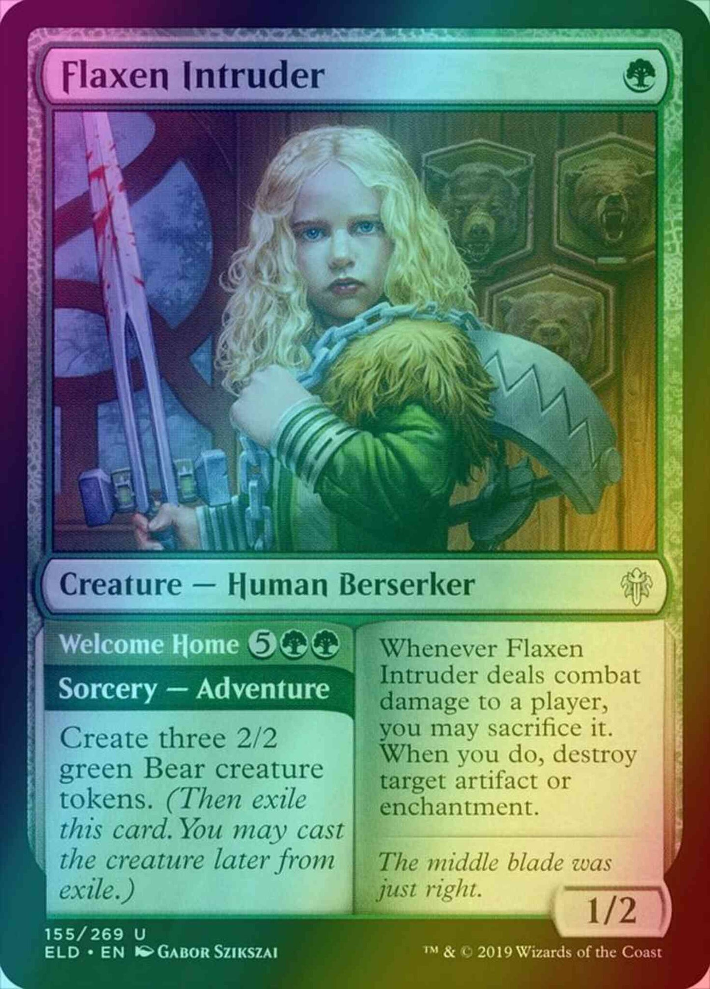 Flaxen Intruder // Welcome Home [155] [Throne of Eldraine] [Foil]